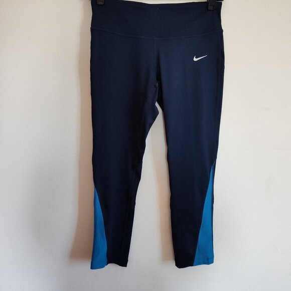 Ladies SZ S Nike Navy Blue Dri-Fit Cropped Legging - Picture 1 of 6